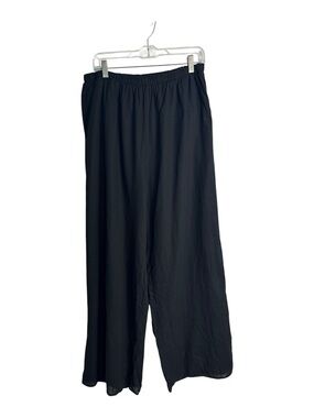 Bronze Snake Black Wide Leg Cotton Pants Size XXL